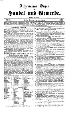 Allgemeines Organ für Handel und Gewerbe und damit verwandte Gegenstände Sonntag 26. Februar 1843