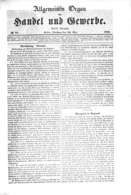 Allgemeines Organ für Handel und Gewerbe und damit verwandte Gegenstände Dienstag 23. Mai 1843