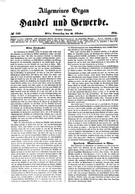 Allgemeines Organ für Handel und Gewerbe und damit verwandte Gegenstände Donnerstag 26. Oktober 1843