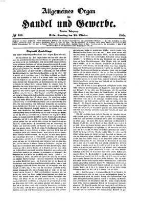 Allgemeines Organ für Handel und Gewerbe und damit verwandte Gegenstände Samstag 28. Oktober 1843