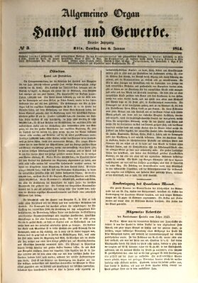 Allgemeines Organ für Handel und Gewerbe und damit verwandte Gegenstände Samstag 6. Januar 1844