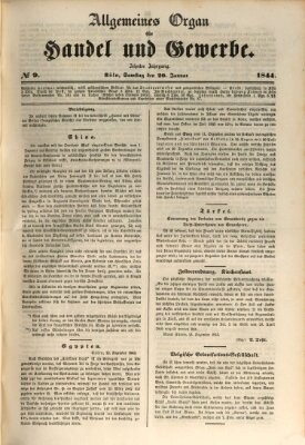 Allgemeines Organ für Handel und Gewerbe und damit verwandte Gegenstände Samstag 20. Januar 1844