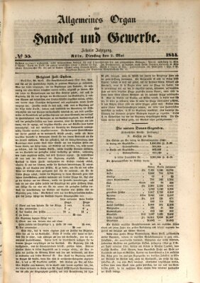 Allgemeines Organ für Handel und Gewerbe und damit verwandte Gegenstände Dienstag 7. Mai 1844