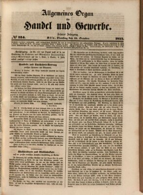 Allgemeines Organ für Handel und Gewerbe und damit verwandte Gegenstände Dienstag 15. Oktober 1844