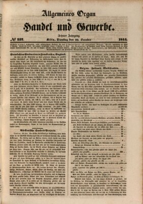 Allgemeines Organ für Handel und Gewerbe und damit verwandte Gegenstände Dienstag 22. Oktober 1844