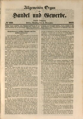 Allgemeines Organ für Handel und Gewerbe und damit verwandte Gegenstände Samstag 9. November 1844