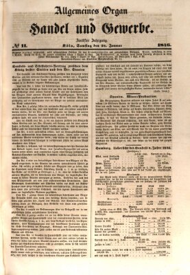 Allgemeines Organ für Handel und Gewerbe und damit verwandte Gegenstände Samstag 24. Januar 1846