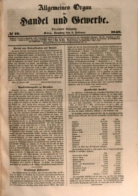 Allgemeines Organ für Handel und Gewerbe und damit verwandte Gegenstände Samstag 5. Februar 1848