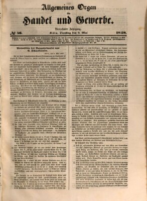 Allgemeines Organ für Handel und Gewerbe und damit verwandte Gegenstände Dienstag 9. Mai 1848