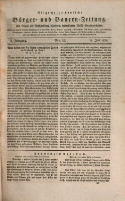 Allgemeine deutsche Bürger- und Bauern-Zeitung (Bauern-Zeitung aus Frauendorf) Montag 11. Juli 1831