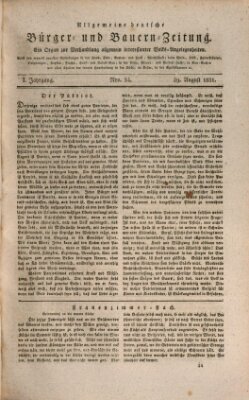 Allgemeine deutsche Bürger- und Bauern-Zeitung (Bauern-Zeitung aus Frauendorf) Montag 29. August 1831