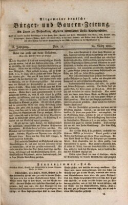 Allgemeine deutsche Bürger- und Bauern-Zeitung (Bauern-Zeitung aus Frauendorf) Mittwoch 14. März 1832