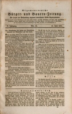 Allgemeine deutsche Bürger- und Bauern-Zeitung (Bauern-Zeitung aus Frauendorf) Mittwoch 13. Juni 1832