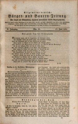 Allgemeine deutsche Bürger- und Bauern-Zeitung (Bauern-Zeitung aus Frauendorf) Mittwoch 27. Juni 1832