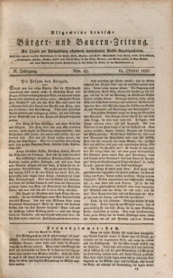 Allgemeine deutsche Bürger- und Bauern-Zeitung (Bauern-Zeitung aus Frauendorf) Freitag 19. Oktober 1832