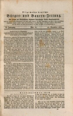 Allgemeine deutsche Bürger- und Bauern-Zeitung (Bauern-Zeitung aus Frauendorf) Sonntag 23. Dezember 1832