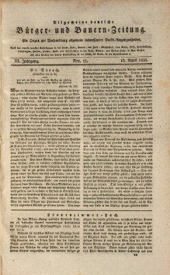 Allgemeine deutsche Bürger- und Bauern-Zeitung (Bauern-Zeitung aus Frauendorf) Samstag 13. April 1833