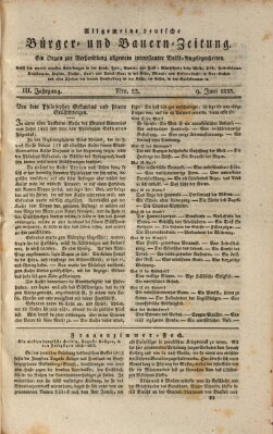 Allgemeine deutsche Bürger- und Bauern-Zeitung (Bauern-Zeitung aus Frauendorf) Sonntag 9. Juni 1833