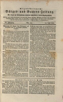 Allgemeine deutsche Bürger- und Bauern-Zeitung (Bauern-Zeitung aus Frauendorf) Sonntag 28. Juli 1833