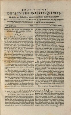 Allgemeine deutsche Bürger- und Bauern-Zeitung (Bauern-Zeitung aus Frauendorf) Sonntag 4. August 1833