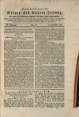 Allgemeine deutsche Bürger- und Bauern-Zeitung (Bauern-Zeitung aus Frauendorf) Montag 2. September 1833