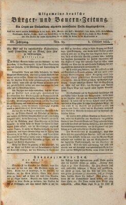 Allgemeine deutsche Bürger- und Bauern-Zeitung (Bauern-Zeitung aus Frauendorf) Dienstag 1. Oktober 1833