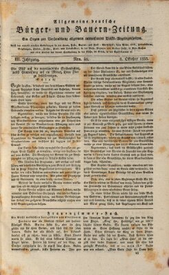 Allgemeine deutsche Bürger- und Bauern-Zeitung (Bauern-Zeitung aus Frauendorf) Dienstag 8. Oktober 1833