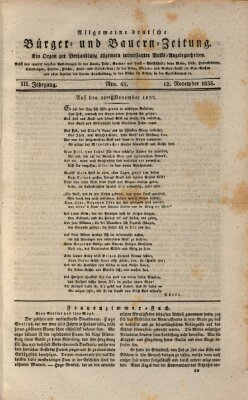 Allgemeine deutsche Bürger- und Bauern-Zeitung (Bauern-Zeitung aus Frauendorf) Dienstag 12. November 1833