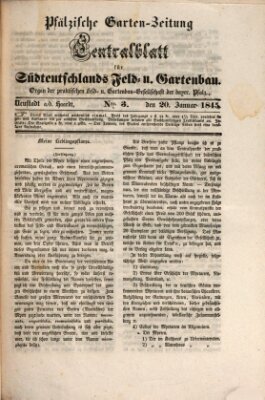 Pfälzische Garten-Zeitung Montag 20. Januar 1845