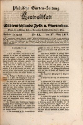 Pfälzische Garten-Zeitung Montag 17. März 1845