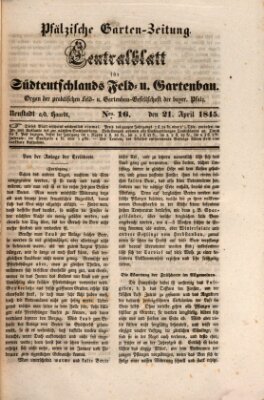 Pfälzische Garten-Zeitung Montag 21. April 1845