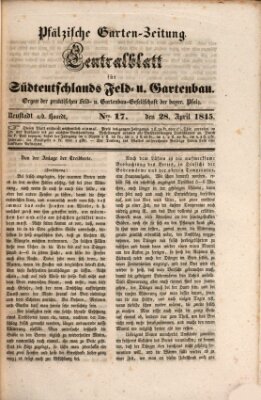 Pfälzische Garten-Zeitung Montag 28. April 1845