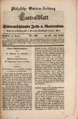 Pfälzische Garten-Zeitung Montag 21. Juli 1845