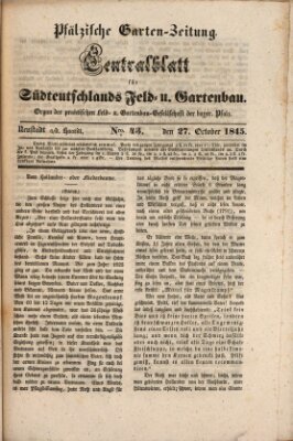 Pfälzische Garten-Zeitung Montag 27. Oktober 1845