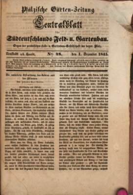 Pfälzische Garten-Zeitung Montag 1. Dezember 1845