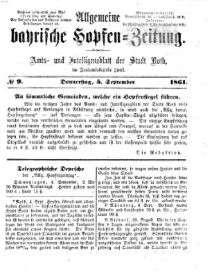 Allgemeine bayrische Hopfen-Zeitung (Allgemeine Hopfen-Zeitung) Donnerstag 5. September 1861