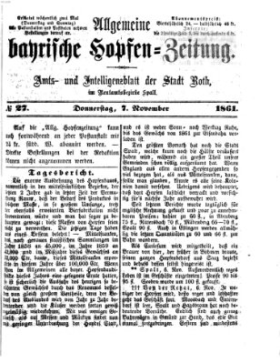 Allgemeine bayrische Hopfen-Zeitung (Allgemeine Hopfen-Zeitung) Donnerstag 7. November 1861