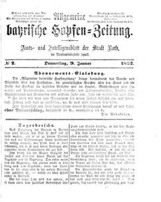 Allgemeine bayrische Hopfen-Zeitung (Allgemeine Hopfen-Zeitung) Donnerstag 9. Januar 1862