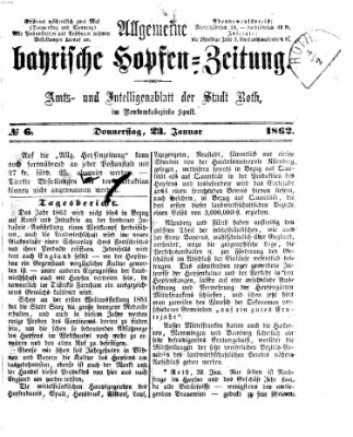 Allgemeine bayrische Hopfen-Zeitung (Allgemeine Hopfen-Zeitung) Donnerstag 23. Januar 1862