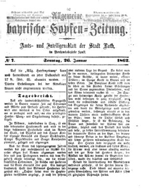 Allgemeine bayrische Hopfen-Zeitung (Allgemeine Hopfen-Zeitung) Sonntag 26. Januar 1862