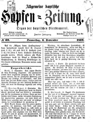 Allgemeine bayrische Hopfen-Zeitung (Allgemeine Hopfen-Zeitung) Donnerstag 4. September 1862