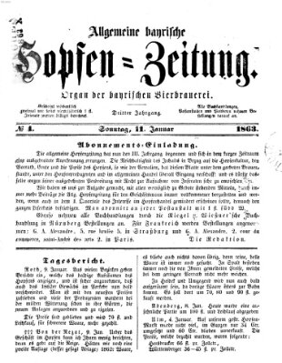 Allgemeine bayrische Hopfen-Zeitung (Allgemeine Hopfen-Zeitung) Sonntag 11. Januar 1863