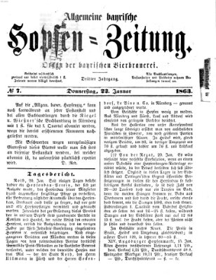 Allgemeine bayrische Hopfen-Zeitung (Allgemeine Hopfen-Zeitung) Donnerstag 22. Januar 1863