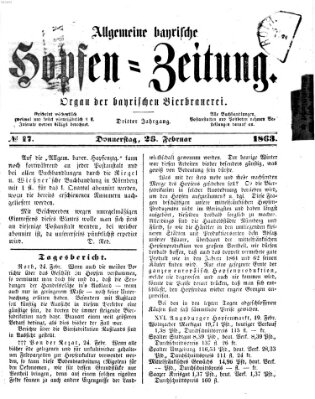 Allgemeine bayrische Hopfen-Zeitung (Allgemeine Hopfen-Zeitung) Donnerstag 26. Februar 1863