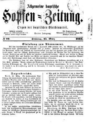 Allgemeine bayrische Hopfen-Zeitung (Allgemeine Hopfen-Zeitung) Sonntag 15. März 1863