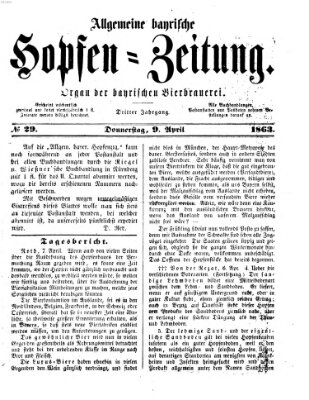 Allgemeine bayrische Hopfen-Zeitung (Allgemeine Hopfen-Zeitung) Donnerstag 9. April 1863