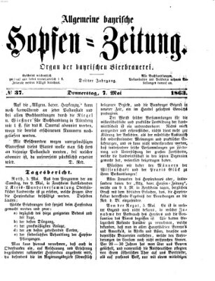 Allgemeine bayrische Hopfen-Zeitung (Allgemeine Hopfen-Zeitung) Donnerstag 7. Mai 1863