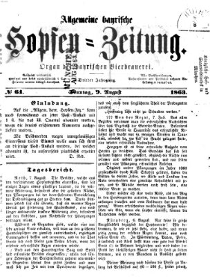 Allgemeine bayrische Hopfen-Zeitung (Allgemeine Hopfen-Zeitung) Sonntag 9. August 1863