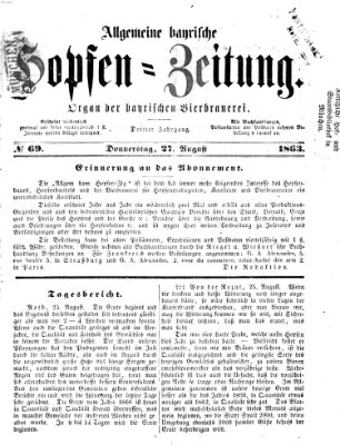 Allgemeine bayrische Hopfen-Zeitung (Allgemeine Hopfen-Zeitung) Donnerstag 27. August 1863