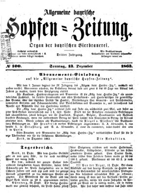 Allgemeine bayrische Hopfen-Zeitung (Allgemeine Hopfen-Zeitung) Sonntag 13. Dezember 1863